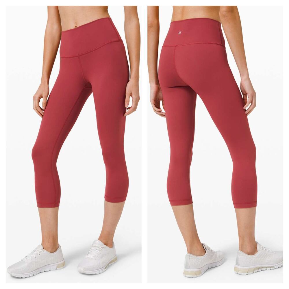 Lululemon Wunder Under Crop High Rise Sz 4 Chianti Luxstreme Leggings 21" Inseam